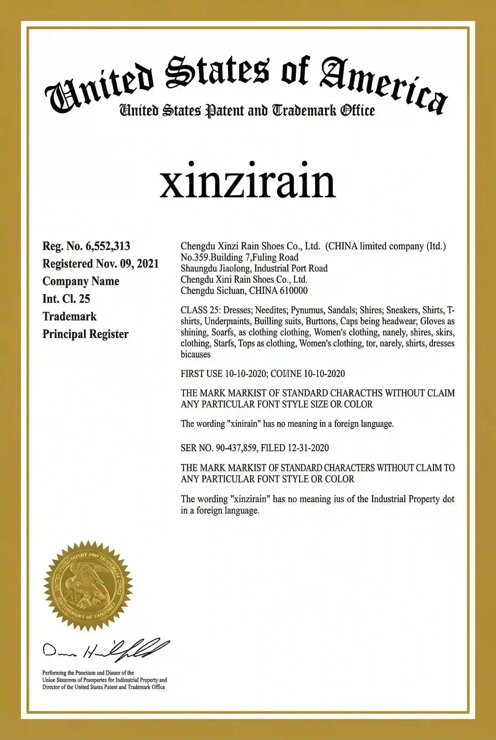 XINZIRAIN manufacturing certification