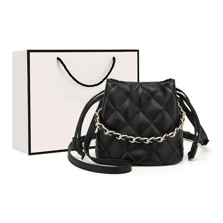 Customizable Elegant PU Bucket Bag with Adjustable Strap