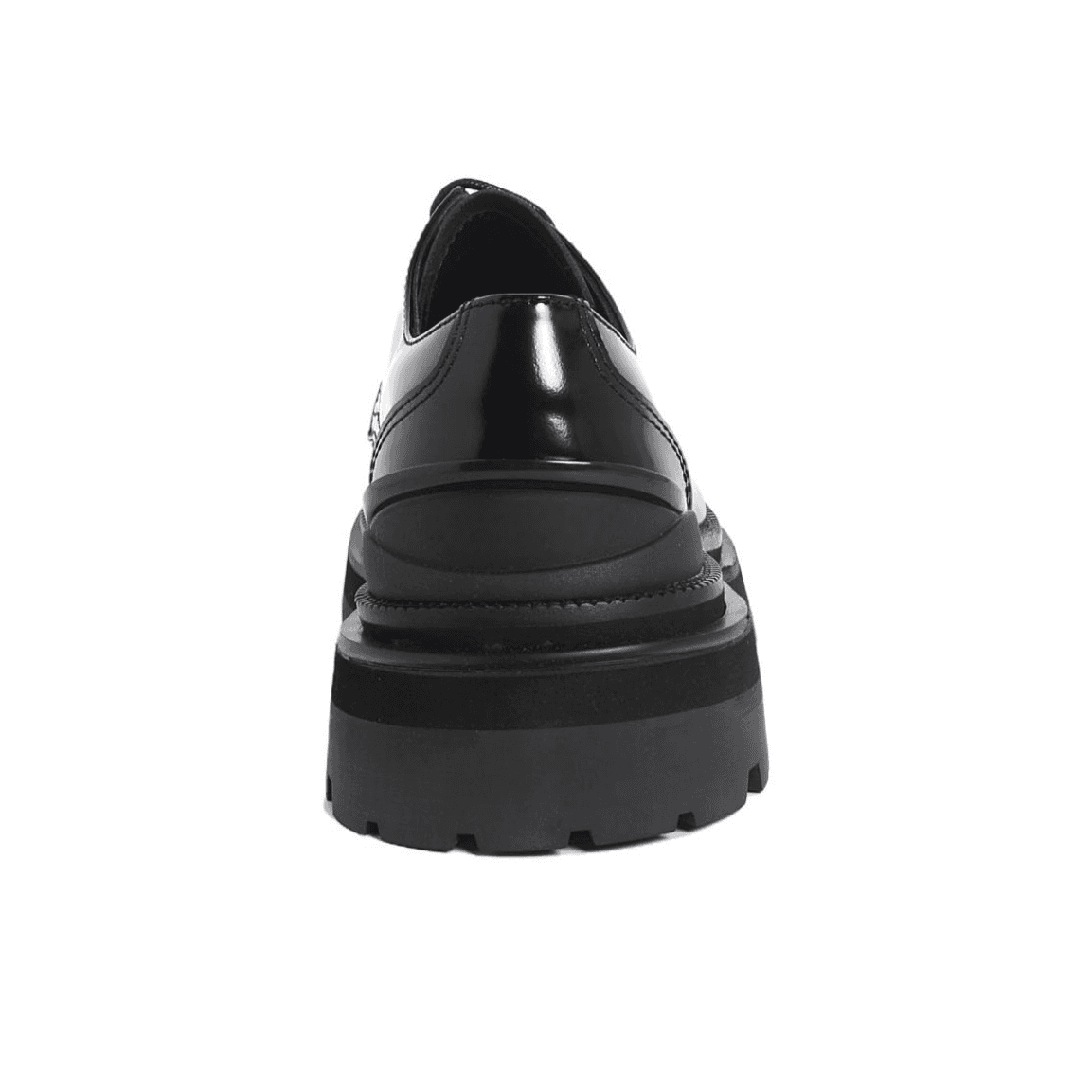 XINZIRAIN Classic Black Leather Low-Top Chunky Sole Unisex Casual Shoes