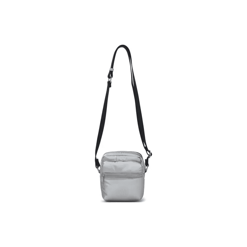 Silver Single Strap Crossbody Bag with Zipper Closure