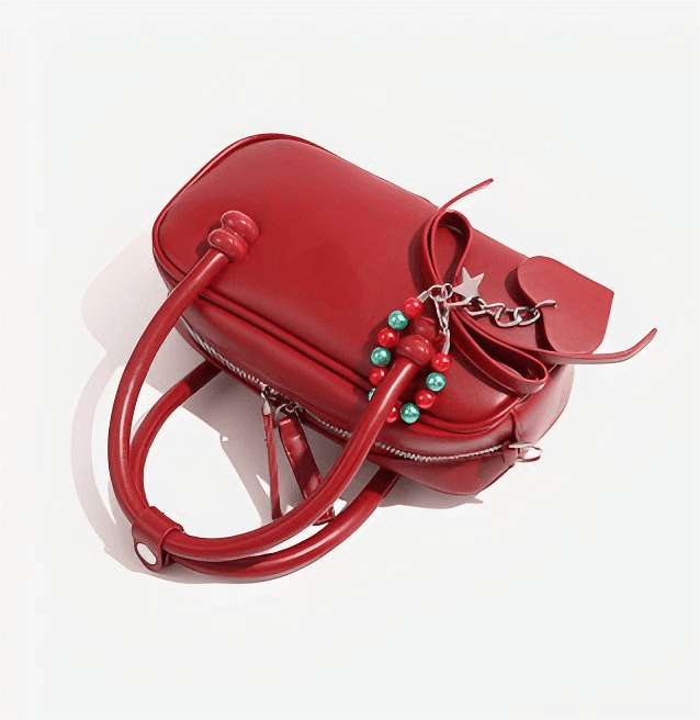 Red Boston Bag – Trendy Pillow Shape Design for Everyday Wear
