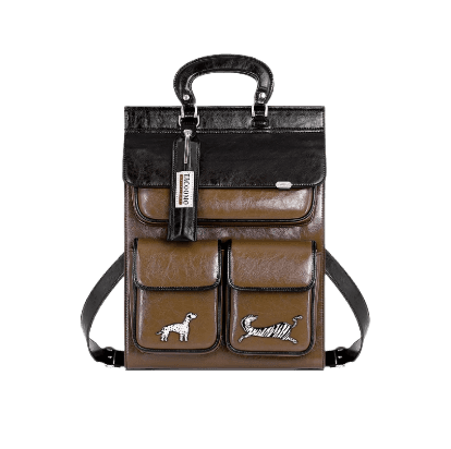 Black Brown Vintage Leather Backpack