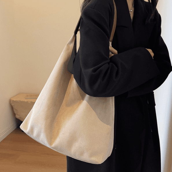 Street-Style Suede Bucket Bag