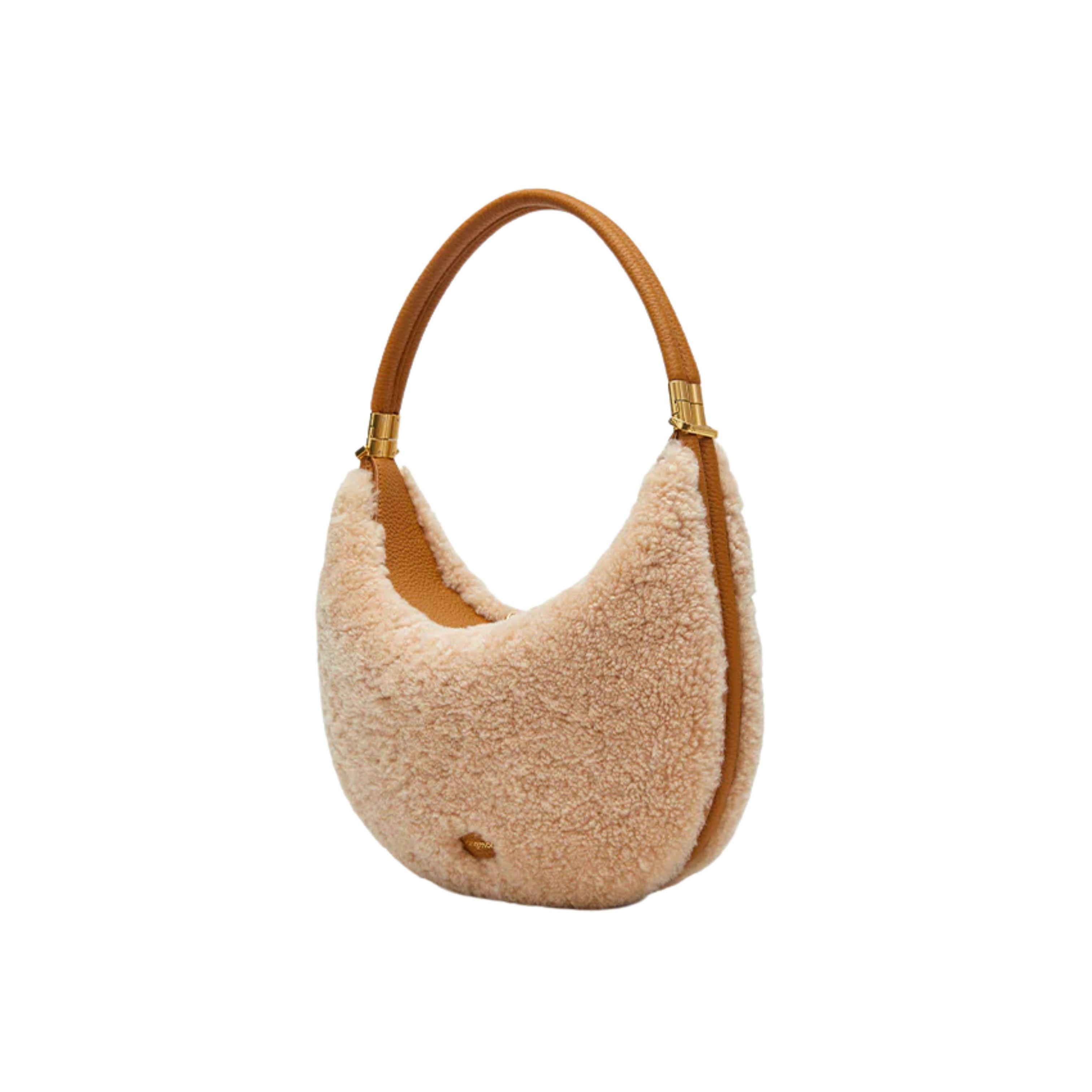 Eco Sheepskin Moon Bag – Customizable Color & Material Options