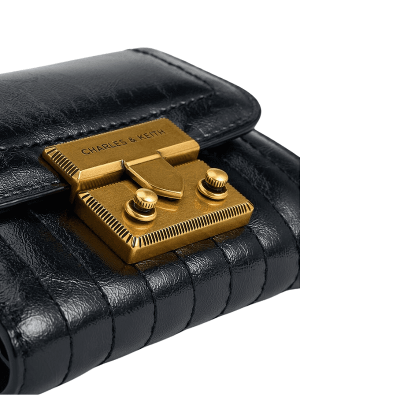Crinkle-Effect Wallet in Black | Premium Leather Bag Manufacturers & Custom Bag Supplier
