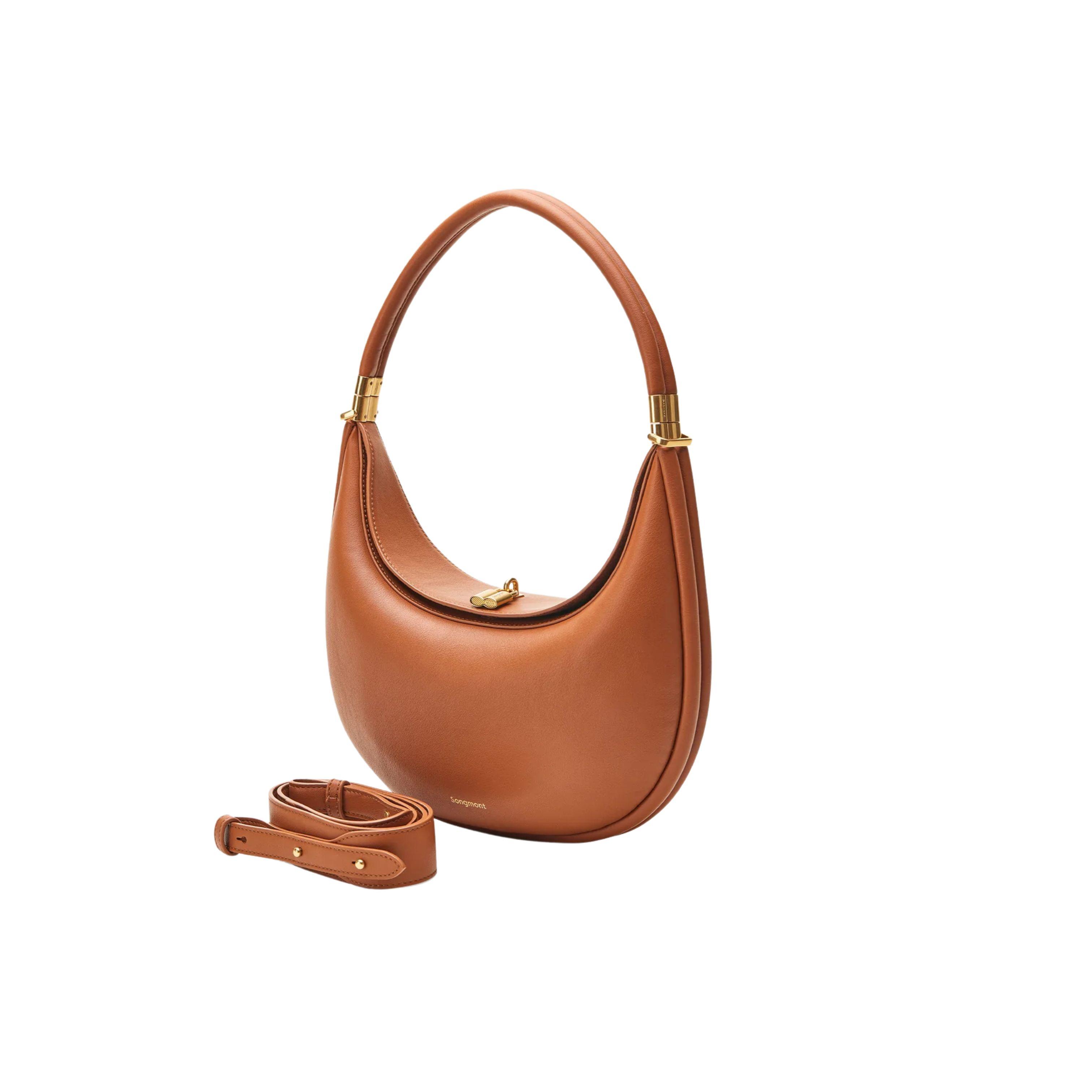 Eco Caramel Vegan Leather Moon Bag – Sustainable, Customizable Design