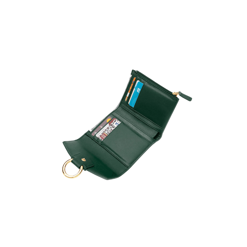 OEM ODM Stella Wallet Dark Green Croc | Xinzirain Premium Leather Bag Manufacturer Clutch Bag Manufacturer