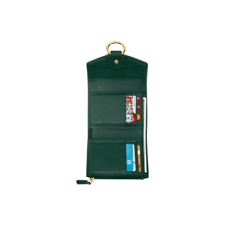 OEM ODM Stella Wallet Dark Green Croc | Xinzirain Premium Leather Bag Manufacturer Clutch Bag Manufacturer