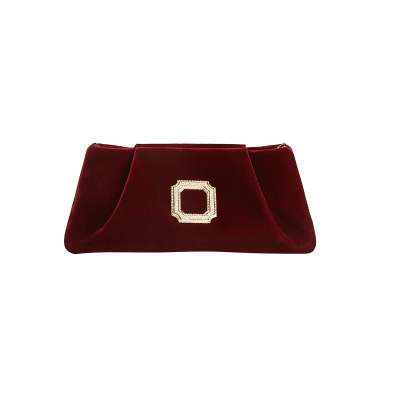 Vittoria Red Velvet Clutch Bag | Xinzirain Luxury Clutch Bag Manufacturer Evening Bag Factory