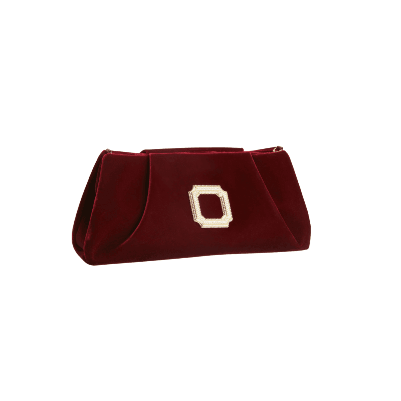 Vittoria Red Velvet Clutch Bag | Xinzirain Luxury Clutch Bag Manufacturer Evening Bag Factory