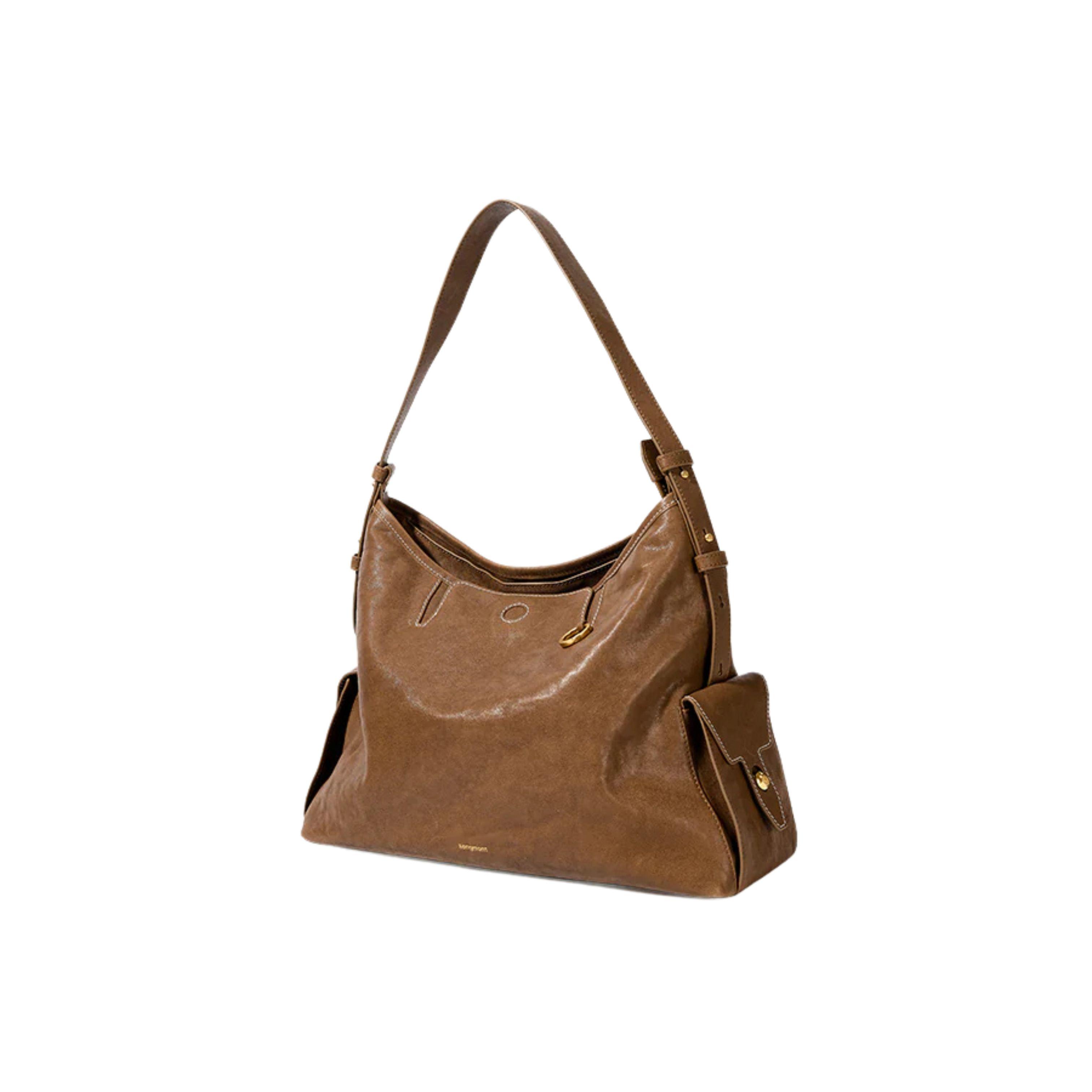 Brown Vegan Leather Hobo Bag – Customizable Design & Material