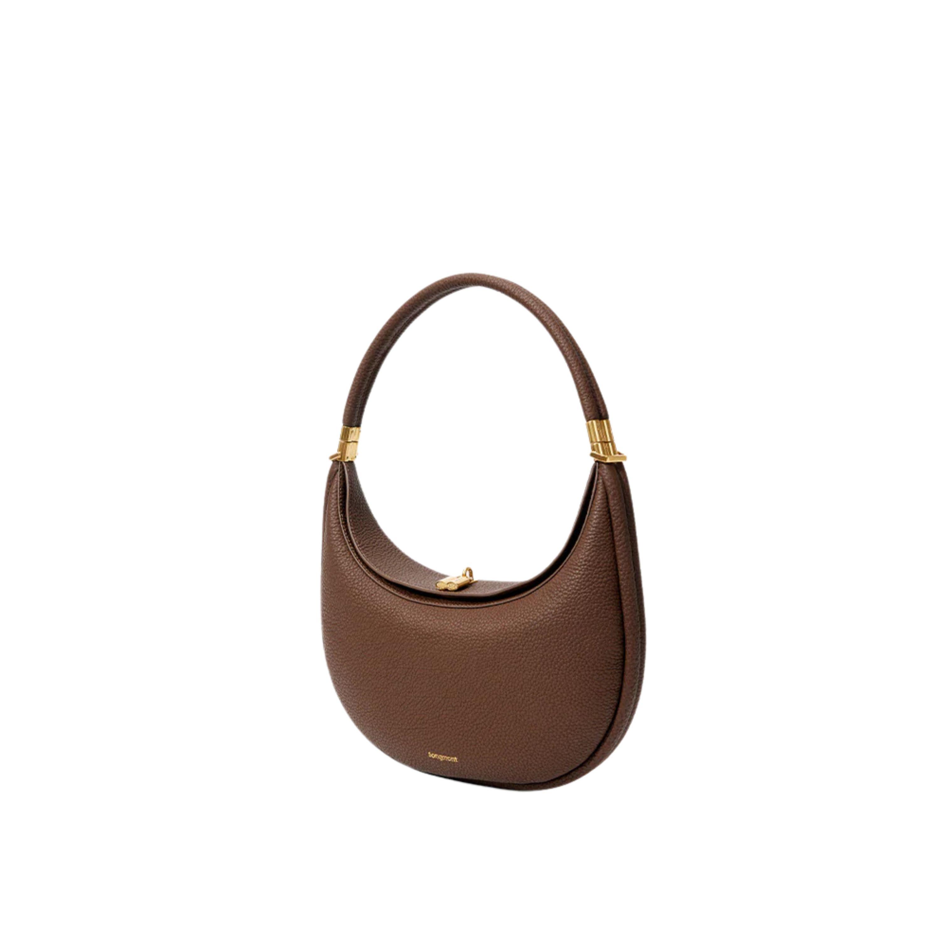 Eco Coffee Brown Vegan Leather Moon Bag – Stylish & Customizable