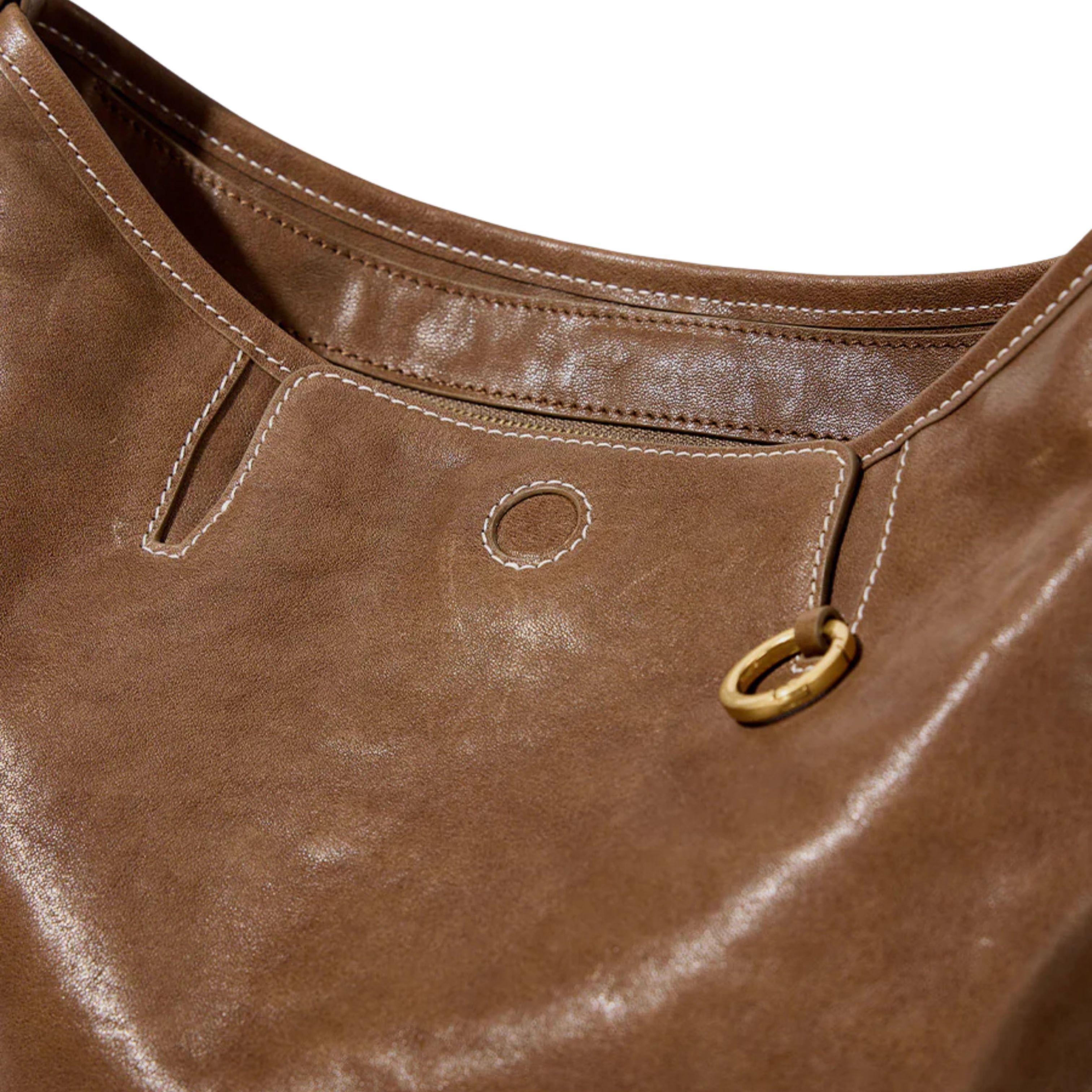 Brown Vegan Leather Hobo Bag – Customizable Design & Material