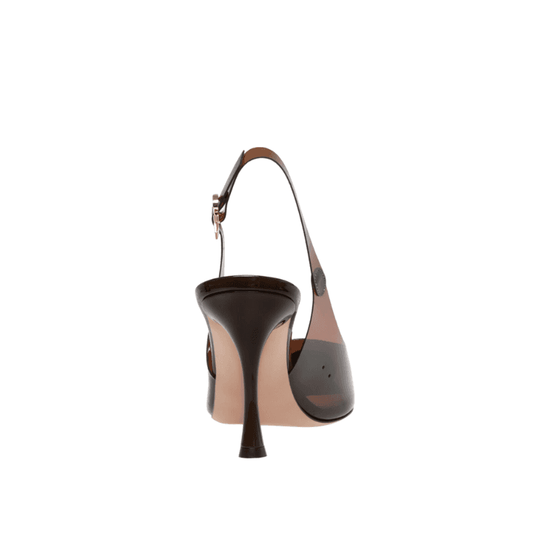 OEM Brown Plexi Slingback High Heels 85mm | XINZIRAIN Custom Factory