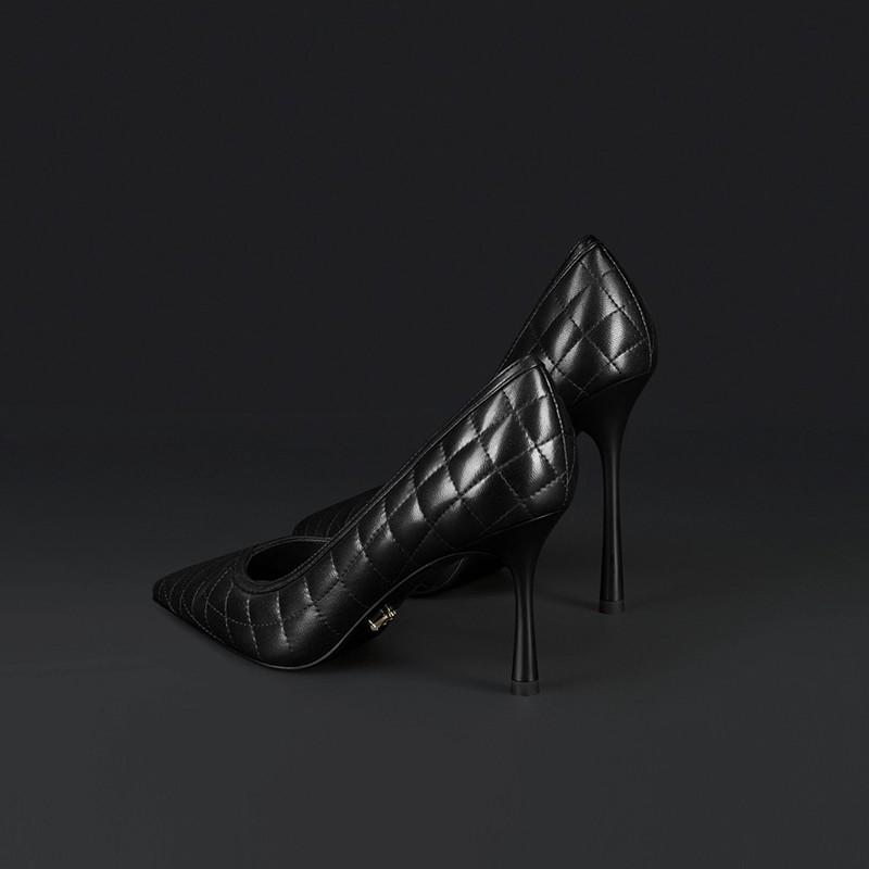 2022 newest design high heals pump women shoes argyle plaid elegant women’s heels pump