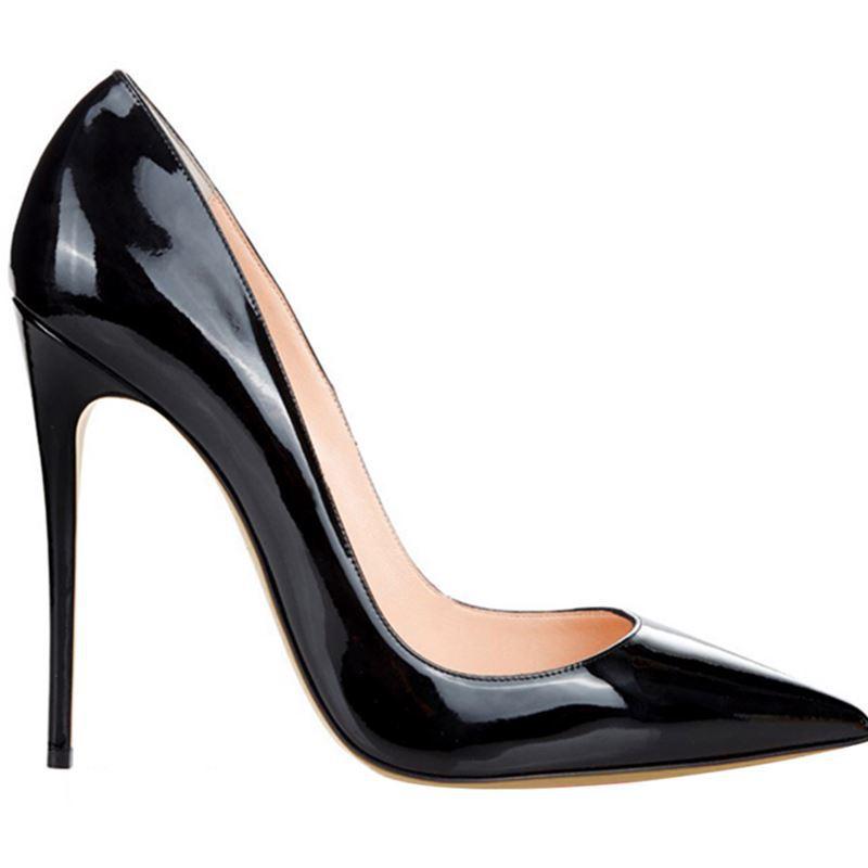 2022 Custom Patent Fashion Design Womens Pumps Leather Pointed Classic Pointy Toe Stilettos Slip High Heels Dress Shoes