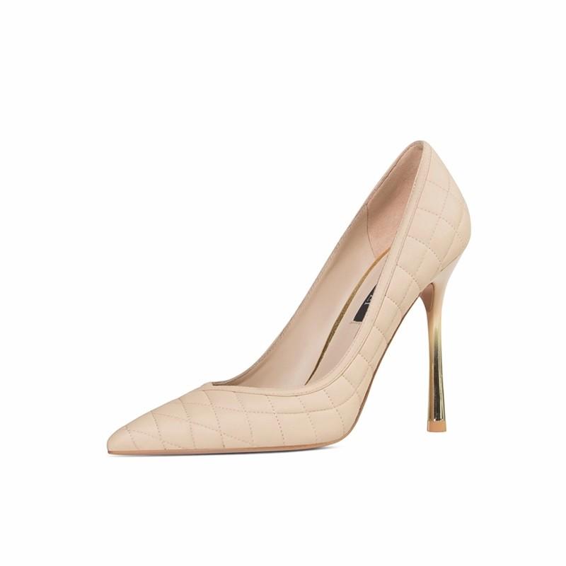2022 newest design high heals pump women shoes argyle plaid elegant women’s heels pump