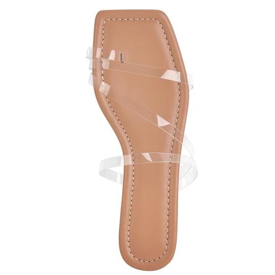 Clear Band transparent strap Flat Sandals Mules