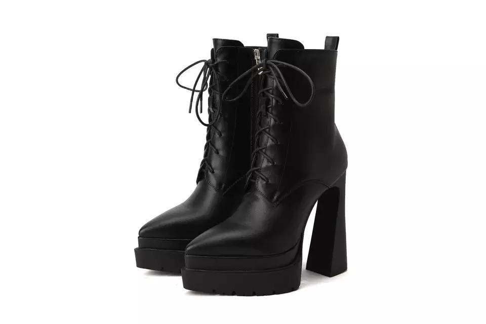 Pointed Toe Double Water Platform Boots