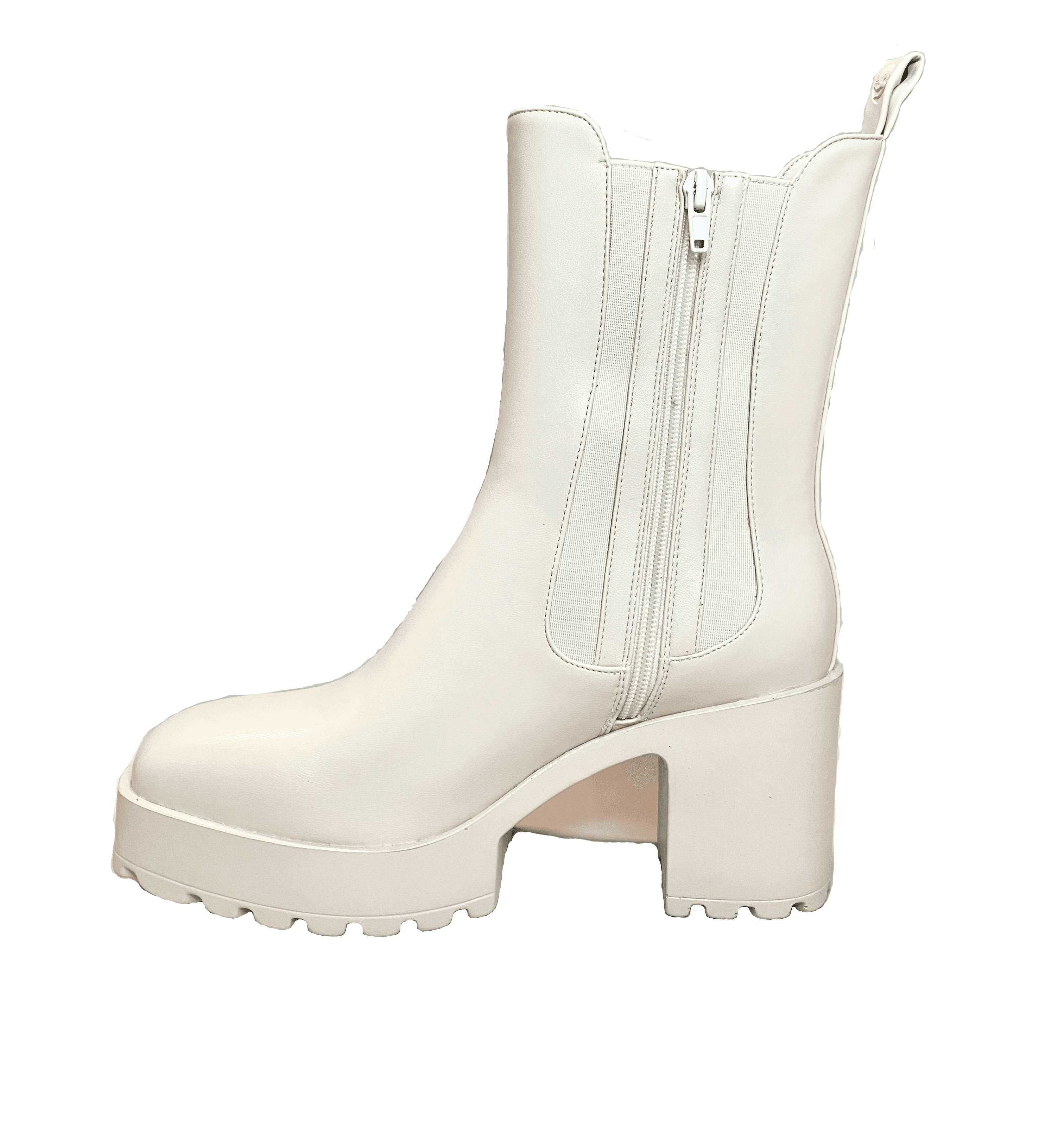 XINZIRAIN Custom Klara Faux Leather Chunky Ankle Boots