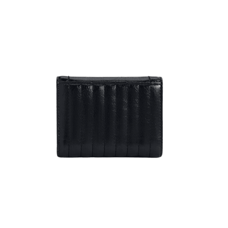Crinkle-Effect Wallet in Black | Premium Leather Bag Manufacturers & Custom Bag Supplier