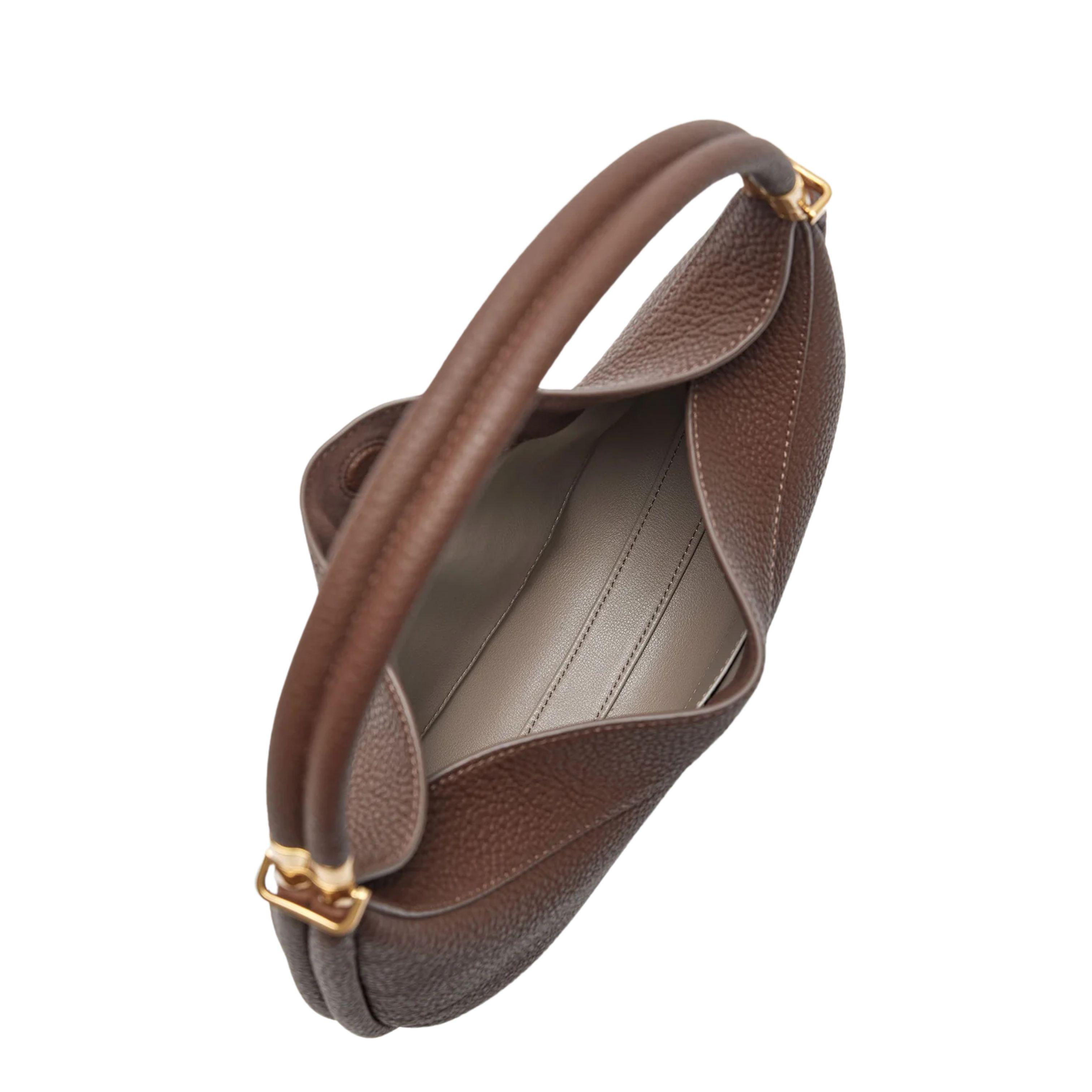 Eco Coffee Brown Vegan Leather Moon Bag – Stylish & Customizable