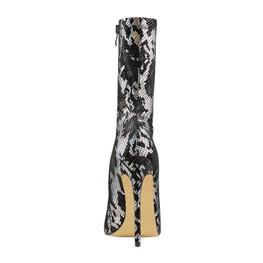 Open Toe Symphony Snake Stiletto High Heels Zipper Ankle Booties