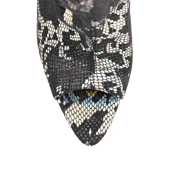 Open Toe Symphony Snake Stiletto High Heels Zipper Ankle Booties
