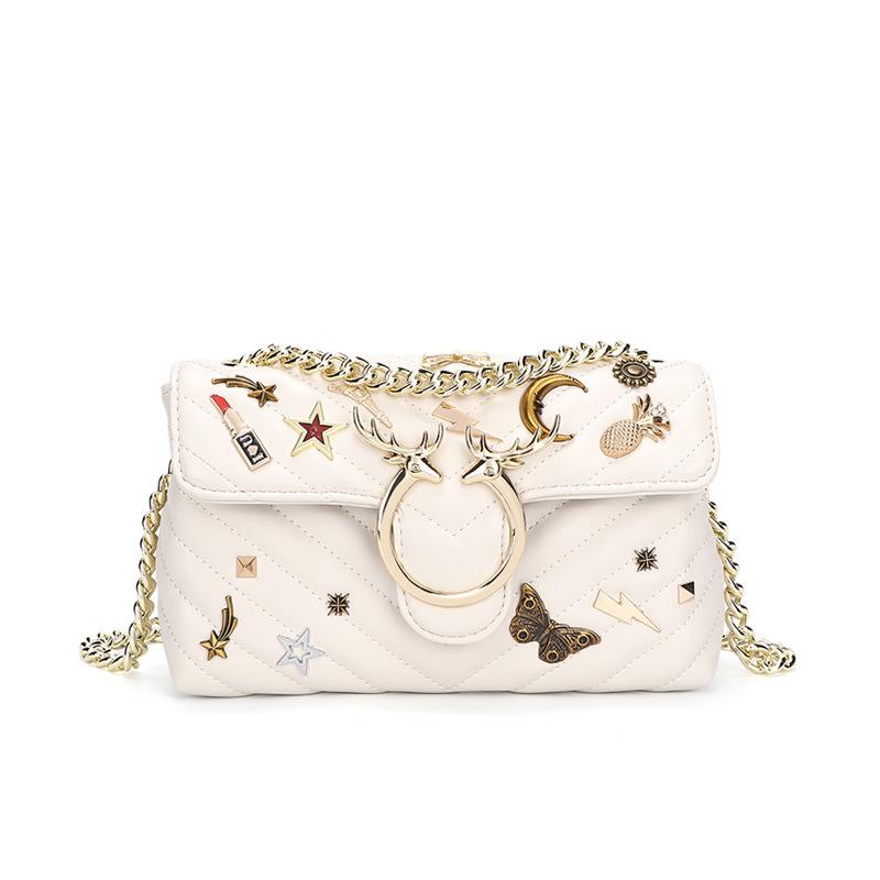 2022 New Arrival American Vintage Christmas Elk Butterfly Decorated Famous Brand Luxury Bags Women Ladies Designer Handbags