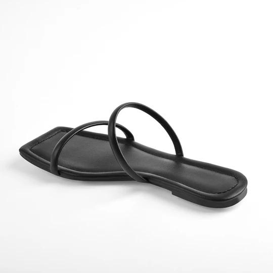 Black strap Band Flat Sandals Mules
