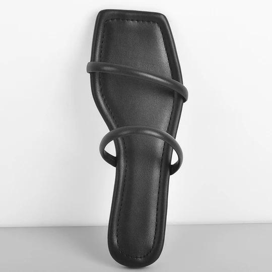 Black strap Band Flat Sandals Mules