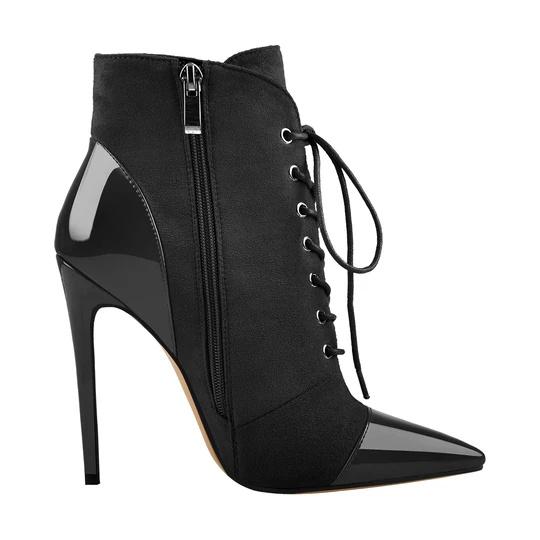 Pointed Toe Stiletto Heel Zipper Ankle Boots