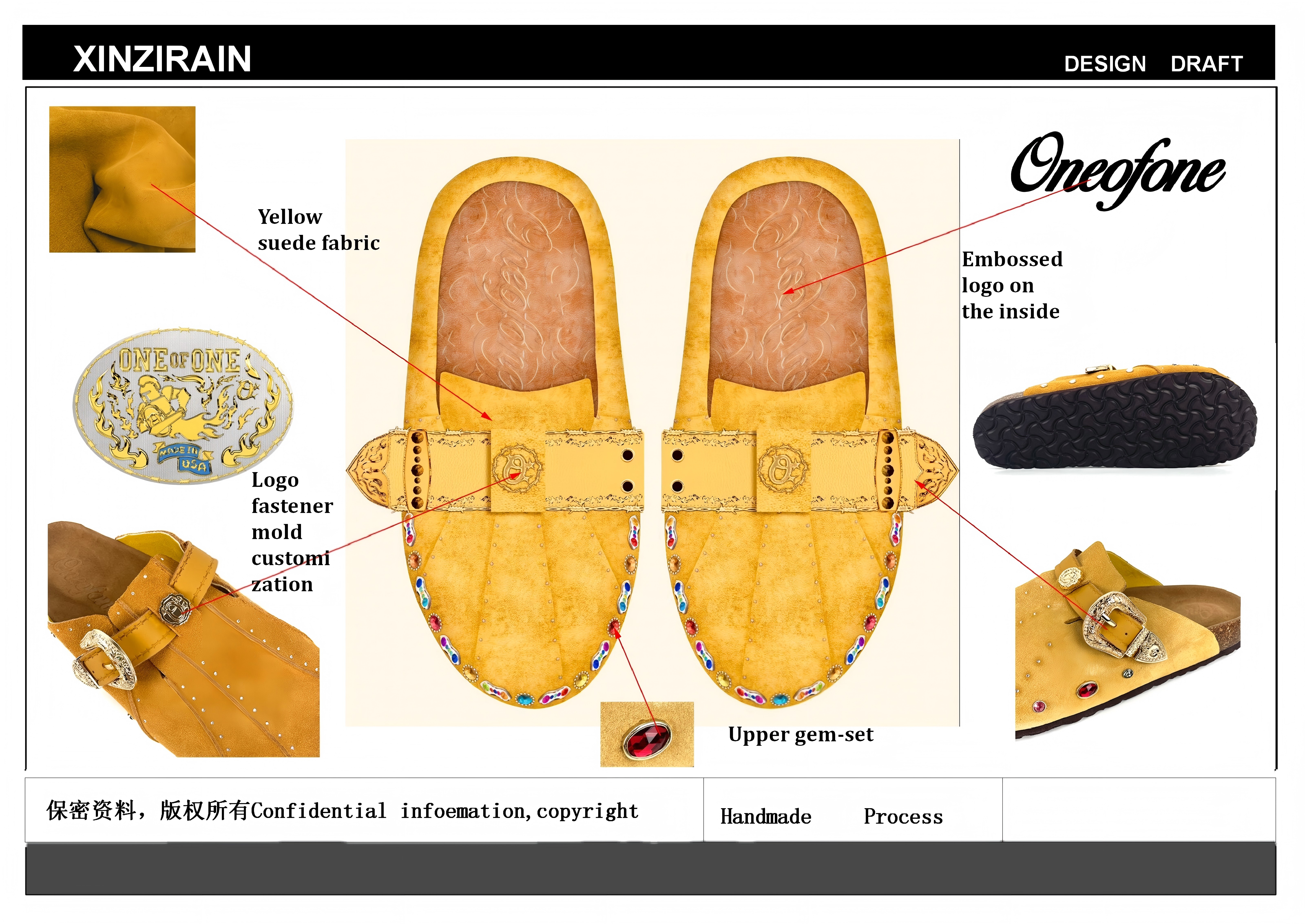 Custom Suede Gem-Embellished Clogs