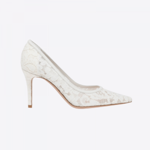OEM white lace bridal pump